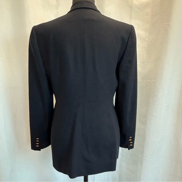 Ralph Lauren navy blue wool double breasted blazer crest logo embroidered emblem - Picture 8 of 15